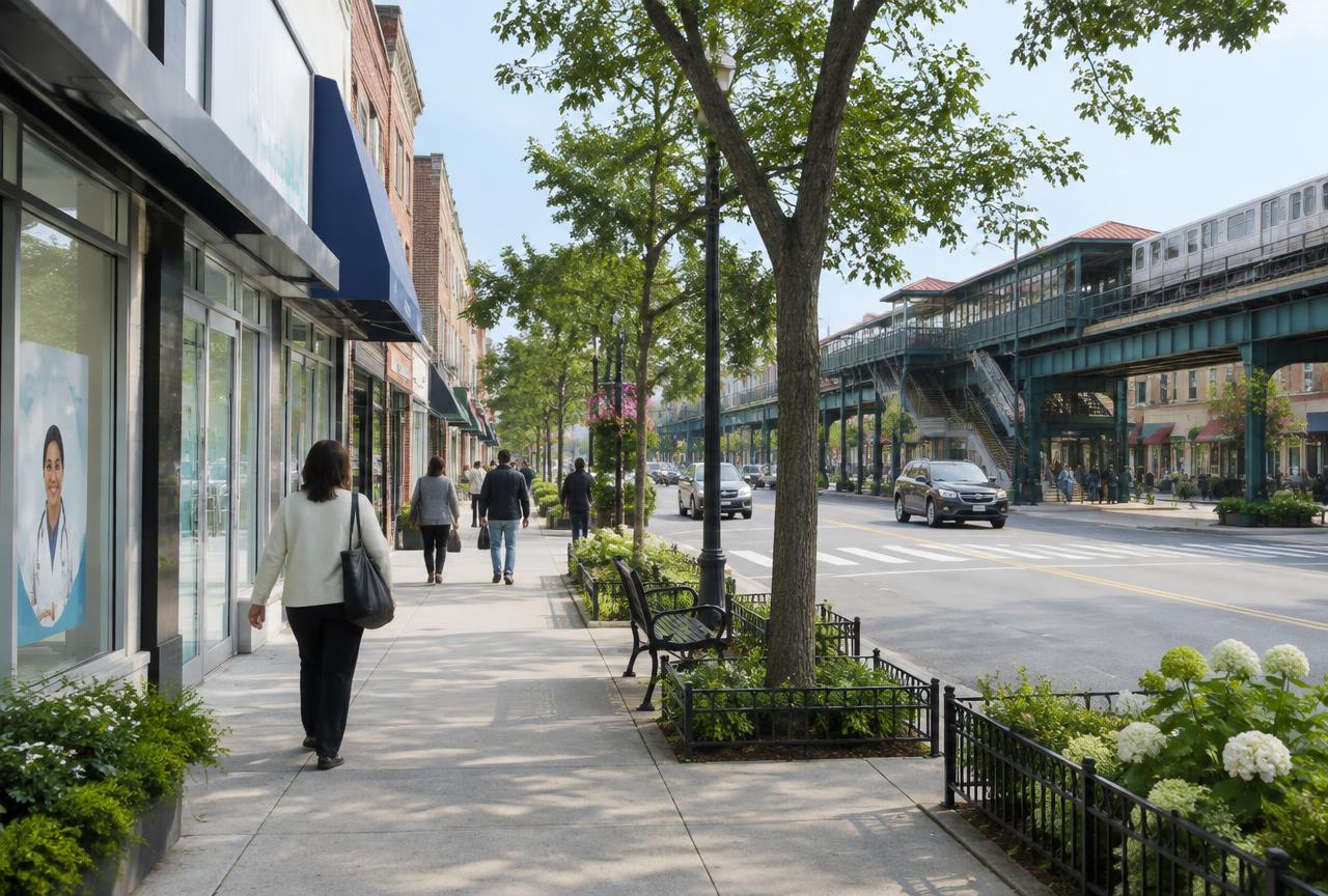 Bayside Queens street near the clinic